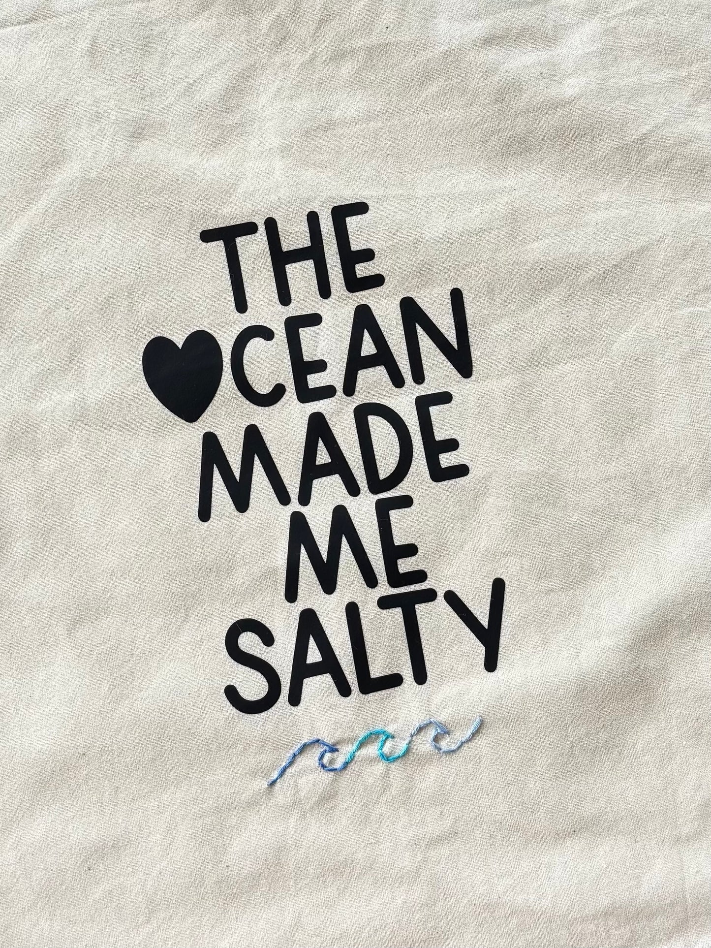 The Ocean Made Me Salty Totebag
