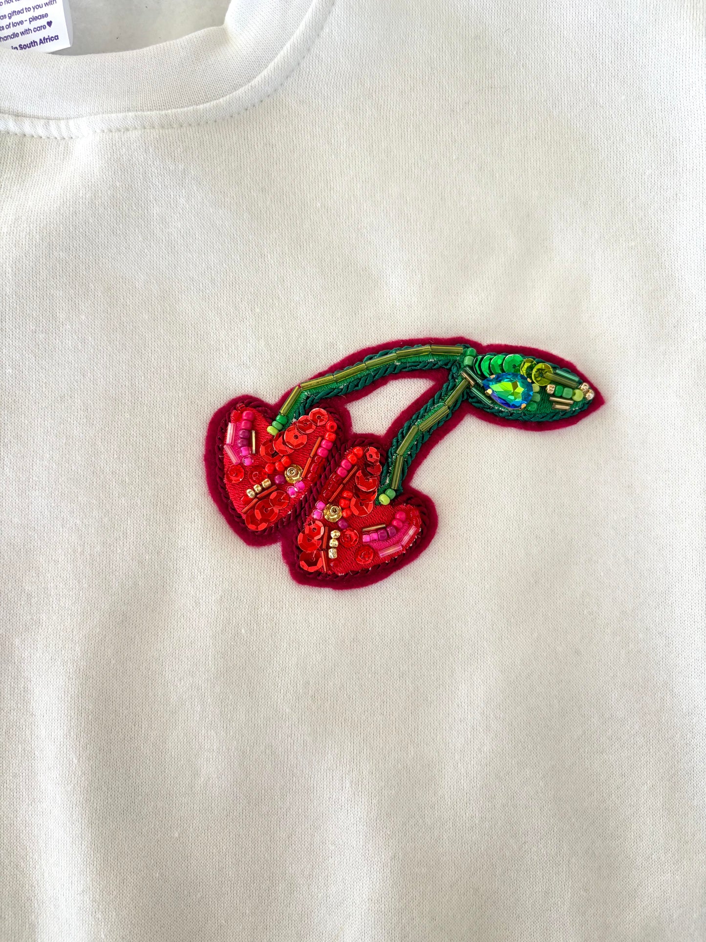 Beaded Cherry Sweatshirt