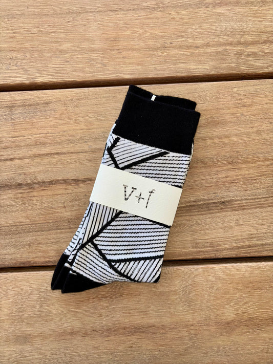 Black & White Geo Socks