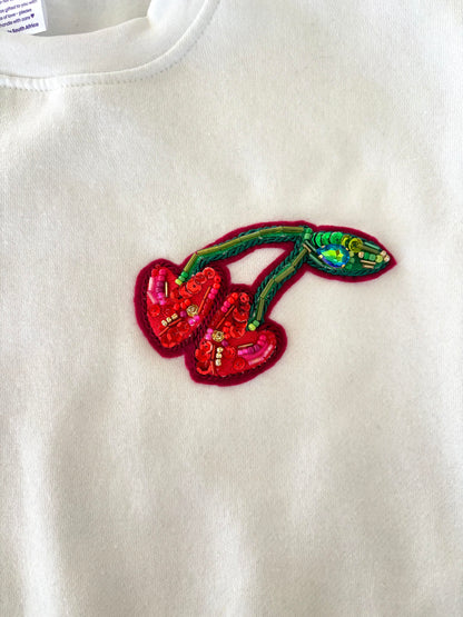 Beaded Cherry Sweatshirt